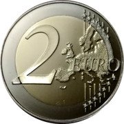 Netherlands 2 Euro 30th Anniversary - European Union flag, blue and yellow figures 2015 Proof 2 EURO coin reverse Netherlands 2 Euro 30th Anniversary - European Union flag, blue and yellow figures 2015 Proof 2 EURO coin reverse