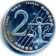 Lithuania 2 Euro Cent Euro Coinage PROBE TRIAL ESSAI PRUEBA 2 coin reverse