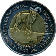 Cyprus 2 Euro A ram 2003 PRUEBA TRIAL ESSAI PROBE CYPRUS 2003 KIBRIS KΥΠΡΟΣ coin obverse Cyprus 2 Euro A ram 2003 PRUEBA TRIAL ESSAI PROBE CYPRUS 2003 KIBRIS KΥΠΡΟΣ coin obverse