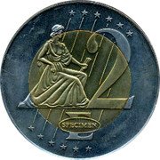Cyprus 2 Euro A ram 2003 2 SPECIMEN E coin reverse