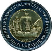 Estonia 2 Euro Prueba 2003 PRUEBA TRIAL ESSAI PROBE EESTI VABARIIK 2003 coin obverse Estonia 2 Euro Prueba 2003 PRUEBA TRIAL ESSAI PROBE EESTI VABARIIK 2003 coin obverse
