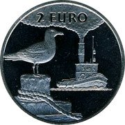 Netherlands 2 Euro Sail Den Helder - Steamship. Silver Gull 1997 2 EURO coin reverse