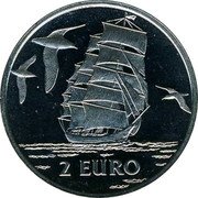 Netherlands 2 Euro Sail Den Helder - Frigate / Storm Birds 1997 2 EURO coin reverse