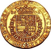 Netherlands 2 Goudgulden (Albert & Isabella) DVCES BVRG ET BRAB ARCHT DVCES AVST 16 01 coin reverse