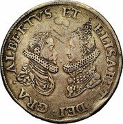 Netherlands 2 Gulden (Albert & Isabella Piedfort) ALBERTVS ET ELISABET DEI GRA coin obverse Netherlands 2 Gulden (Albert & Isabella Piedfort) ALBERTVS ET ELISABET DEI GRA coin obverse