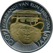 Netherlands 2 Rembrandt 400 Years Rembrandt Van Rijn 2006 400 JAAR REMBRANDT VAN RIJN 1606- 2006 coin obverse Netherlands 2 Rembrandt 400 Years Rembrandt Van Rijn 2006 400 JAAR REMBRANDT VAN RIJN 1606- 2006 coin obverse