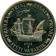 Estonia 20 Euro Cent Prueba 2003 PRUEBA TRIAL ESSAI PROBE EESTI VABARIIK 2003 coin obverse