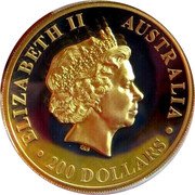 Australia 200 Dollars Kangaroo 2015 P ELIZABETH II AUSTRALIA 200 DOLLARS coin obverse Australia 200 Dollars Kangaroo 2015 P ELIZABETH II AUSTRALIA 200 DOLLARS coin obverse