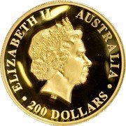 Australia 200 Dollars (- Elizabeth II - Kangaroo) ELIZABETH II AUSTRALIA 200 DOLLARS IRB coin obverse