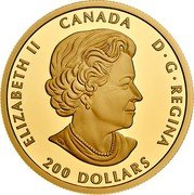 Canada 200 Dollars (Peace Dollar) ELIZABETH II D G REGINA CANADA 200 DOLLARS coin obverse