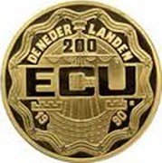 Netherlands 200 Ecu (650th Birtday of Roman Catholic deacon Geert Groote) X# 31 DE NEDER - LANDEN 200 ECU 19 90 coin obverse Netherlands 200 Ecu (650th Birtday of Roman Catholic deacon Geert Groote) X# 31 DE NEDER - LANDEN 200 ECU 19 90 coin obverse