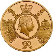 UK 200 Pounds Elizabeth II King George III 2020  Proof GR DME coin reverse UK 200 Pounds Elizabeth II King George III 2020  Proof GR DME coin reverse