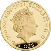 UK 200 Pounds The Who 2021  Proof ELIZABETH II D G REG F D 200 POUNDS 2021 J.C coin obverse UK 200 Pounds The Who 2021  Proof ELIZABETH II D G REG F D 200 POUNDS 2021 J.C coin obverse