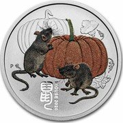 Australia 25 Cents Lunar Mouse 2020 P MOUSE 2020 P coin reverse