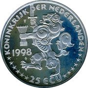 Netherlands 25 Ecu 10th Deathanniversary 3rd Minister-President Willem Drees 1998 ☤ b+a Proof KONINKRIJK DER NDERLANDEN 25 ECU 1998 coin obverse Netherlands 25 Ecu 10th Deathanniversary 3rd Minister-President Willem Drees 1998 ☤ b+a Proof KONINKRIJK DER NDERLANDEN 25 ECU 1998 coin obverse