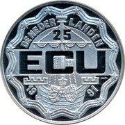 Netherlands 25 ECU 25th Wedding Anniversary 1991B Proof X# 37.1 DE NEDER - LANDEN 25 ECU 1991 coin obverse Netherlands 25 ECU 25th Wedding Anniversary 1991B Proof X# 37.1 DE NEDER - LANDEN 25 ECU 1991 coin obverse