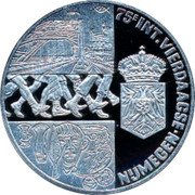 Netherlands 25 ecu (75th Four Day March) X# 42 75E INT.VIERDAAGSE NIJMEGEN coin reverse Netherlands 25 ecu (75th Four Day March) X# 42 75E INT.VIERDAAGSE NIJMEGEN coin reverse