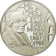 Netherlands 25 ecu Desiderius Erasmus von Rotterdam 1991 Proof X# 45.1 ME VELLE ESSE TOTIUS MUNDI NON UNIMUS OPPIDI ERASMUS coin reverse Netherlands 25 ecu Desiderius Erasmus von Rotterdam 1991 Proof X# 45.1 ME VELLE ESSE TOTIUS MUNDI NON UNIMUS OPPIDI ERASMUS coin reverse