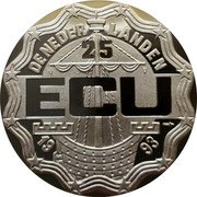 Netherlands 25 ECU Jan A. Leeghwater 1993B X# 67.1 DE NEDER LANDEN 25 ECU 19 93 coin obverse Netherlands 25 ECU Jan A. Leeghwater 1993B X# 67.1 DE NEDER LANDEN 25 ECU 19 93 coin obverse