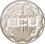 Netherlands 25 ECU Maastricht Treaty 1993 Proof X# 71.1 DE NEDER - LANDEN 25 ECU 1993 coin obverse Netherlands 25 ECU Maastricht Treaty 1993 Proof X# 71.1 DE NEDER - LANDEN 25 ECU 1993 coin obverse
