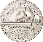 Netherlands 25 ECU Maastricht Treaty 1993 Proof X# 71.1 MAASTRICHT E 1993 coin reverse Netherlands 25 ECU Maastricht Treaty 1993 Proof X# 71.1 MAASTRICHT E 1993 coin reverse