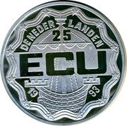 Netherlands 25 ECU Maastricht Treaty 1993 M. without fineness. Proof X# 71.2 DE NEDER - LANDEN 25 ECU 1993 coin obverse Netherlands 25 ECU Maastricht Treaty 1993 M. without fineness. Proof X# 71.2 DE NEDER - LANDEN 25 ECU 1993 coin obverse
