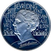 Netherlands 25 ECU Wilhelmina. 40th Anniversary Liberation WWII 1995 M. with fineness Proof X# 91.1 BEVRIJDING BETE KENT HET HER LEVEN VAN ALLE VRIJ HEDEN WILHELMINA coin reverse Netherlands 25 ECU Wilhelmina. 40th Anniversary Liberation WWII 1995 M. with fineness Proof X# 91.1 BEVRIJDING BETE KENT HET HER LEVEN VAN ALLE VRIJ HEDEN WILHELMINA coin reverse