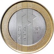 Slovenia 3 euro (30th Anniversary of Statehood) 30 LET REPUBLIKA SLOVENIJA coin reverse Slovenia 3 euro (30th Anniversary of Statehood) 30 LET REPUBLIKA SLOVENIJA coin reverse