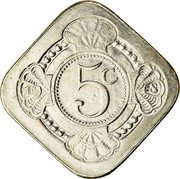 Netherlands 5 C 30 th Anniversary of Reign 1978 5 C coin reverse