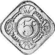 Netherlands 5 C Netherlands 1980//1938 X# 6 5 C coin reverse