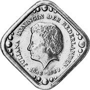 Netherlands 5 C Queen Juliana (1980)//1948 X# 9 JULIANA KONINGIN DER NEDERLANDEN coin obverse
