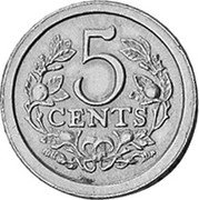 Netherlands 5 Cents Queen Beatrix and Prince Claus ND(1980) X# 302 5 CENTS coin reverse Netherlands 5 Cents Queen Beatrix and Prince Claus ND(1980) X# 302 5 CENTS coin reverse