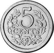 Netherlands 5 Cents Queen Beatrix ND(1980) X# 301 5 CENTS coin reverse Netherlands 5 Cents Queen Beatrix ND(1980) X# 301 5 CENTS coin reverse