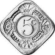 Netherlands 5 C Wedding Anniversary 1980//1938 X# 7 5 C coin reverse