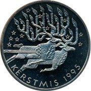 Netherlands 5 Ecu (Christmas. Deers) KERSTMIS 1995 coin reverse