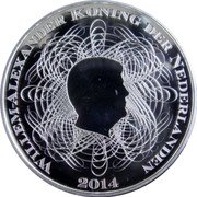 Netherlands 5 Euro (200 years of the Netherlands Central Bank - blue) WILLEM - ALEXANDER KONING DER NEDERLANDEN 2014 coin obverse