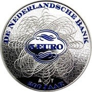 Netherlands 5 Euro (200th Aniv. Dutch National Bank -Blue) 5 EURO DE NEDERLANDSCHE BANK 200 JAAR coin reverse