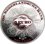 Netherlands 5 Euro 200th Aniv. Dutch National Bank-Red 2014 ☤ + Sails Proof 5 EURO DE NEDERLANDSCHE BANK 200 JAAR coin reverse