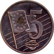 Estonia 5 Euro Cent Euro Coinage 5 SPECIMEN coin reverse Estonia 5 Euro Cent Euro Coinage 5 SPECIMEN coin reverse