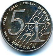 Lithuania 5 Euro Cent (Probe) PROBE TRIAL ESSAI PRUEBA 5 coin obverse