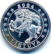 Lithuania 5 Euro Cent (Probe) LIETUVA 2004 coin reverse