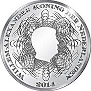 Netherlands 5 Euro (Willem-Alexander 200th anniversary of The Dutch Bank - red) WILLEM-ALEXANDER KONING DER NEDERLANDEN 2014 coin obverse