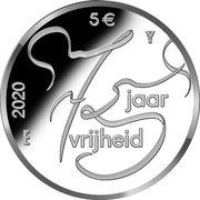 Netherlands 5 Euro (Willem-Alexander 75 years of Freedom) 5 75 JAAR VRIJHEID 2020 coin reverse Netherlands 5 Euro (Willem-Alexander 75 years of Freedom) 5 75 JAAR VRIJHEID 2020 coin reverse