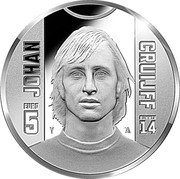 Netherlands 5 Euro (Willem-Alexander Johan Cruijff) JOHAN CRUIJFF EURO 5 NUMMER 14 coin reverse