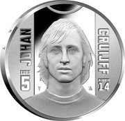 Netherlands 5 Euro (Willem-Alexander Johan Cruijff) 5 EURO JOHAN CRUIJFF NUMMER 14 coin reverse