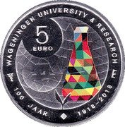 Netherlands 5 Euro Willem-Alexander University of Wageningen. Life 2018  Proof WAGENINGEN UNIVERSITY & RESEARCH 100 JAAR 1918-2018 5 EURO coin reverse Netherlands 5 Euro Willem-Alexander University of Wageningen. Life 2018  Proof WAGENINGEN UNIVERSITY & RESEARCH 100 JAAR 1918-2018 5 EURO coin reverse