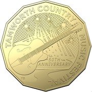 Australia 50 Cents (50th anni. of the Tamworth Country Music Festival) 50TH -ANNIVERSARY TD TAMWORTH COUNTRY MUSIC FESTIVAL coin reverse Australia 50 Cents (50th anni. of the Tamworth Country Music Festival) 50TH -ANNIVERSARY TD TAMWORTH COUNTRY MUSIC FESTIVAL coin reverse