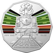 Australia 50 Cents Australian Steam Trains NSW South Maitland Railways No. 25 2022 STEAM POWER AUSTRALIAN RAIL HERITAGE AS NSW SMR NO.25 coin reverse