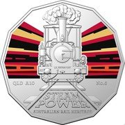 Australia 50 Cents Australian Steam Trains QLD Rail No.6 2022 STEAM POWER AUSTRALIAN RAIL HERITAGE AS QLD A10 NO.6 coin reverse