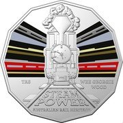 Australia 50 Cents Tasmania Wee Georgie Wood 2022 STEAM POWER AUSTRALIAN RAIL HERITAGE AS TAS WEE GEORGIE WOOD coin reverse